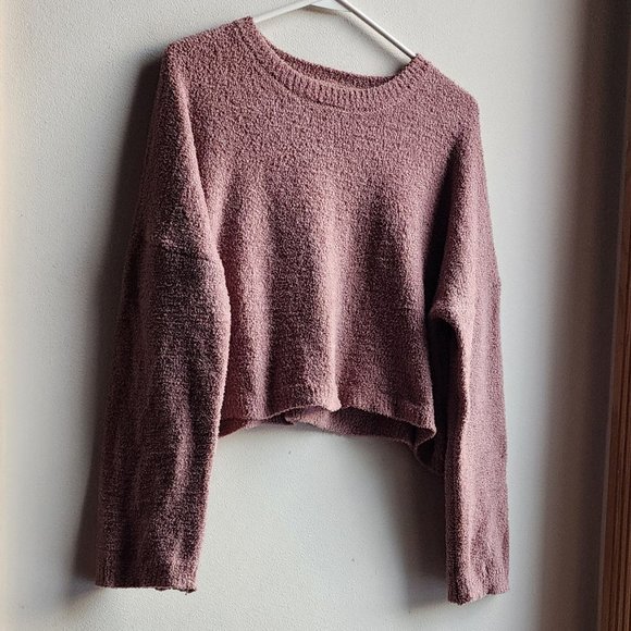 Sincerely Jules Mauve Long Sleeve Crop Top Size Small - Picture 3 of 15